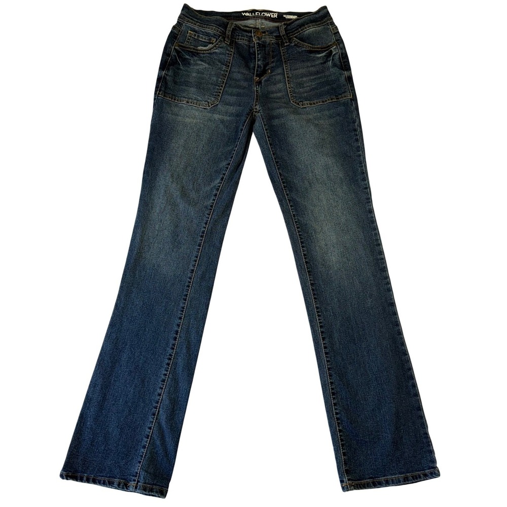 WallFlower Legendary Fit Low Rise Bootcut Jeans Dark Wash Blue Size 7 Retro Y2K